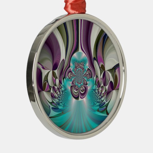 Schöne Angelic Lila und Cyan Abstrakt Print Ornament Aus Metall (Rechts)