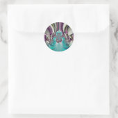 Schöne Angelic Lila und Cyan Abstrakt Print Runder Aufkleber (Tasche)