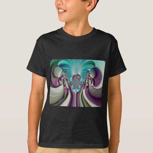 Schöne Angelic Lila und Cyan Abstrakt Print T-Shirt (Vorderseite)