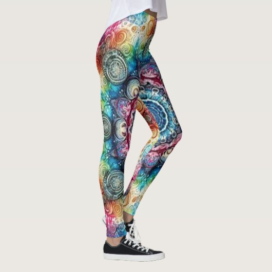 Schöne Angepasste Psychedelic Circles Leggings (Rechts)