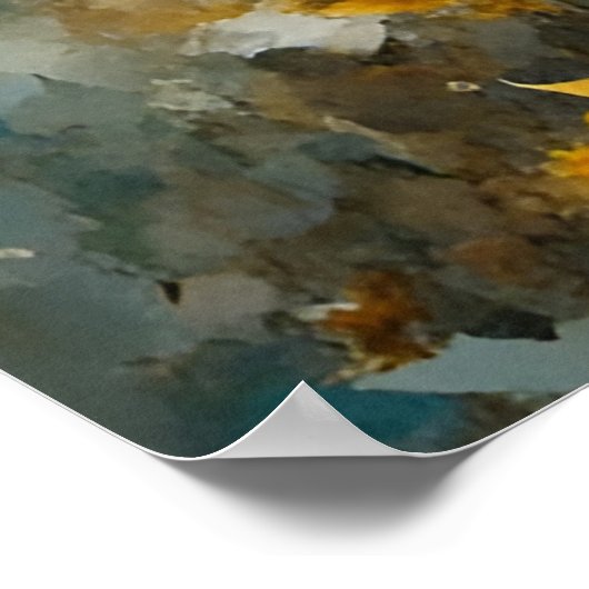 Schöne Angora Ziege im Sonnenblumen Fields Poster (Ecke)