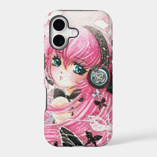 Schöne Anime-Girl mit Schmetterlingen