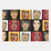 Schöne Anime Girls Geschenkpapier Set (Vorderseite)