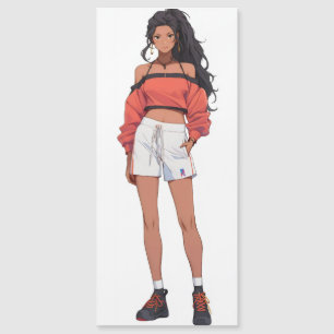 Schöne Anime-Sportlerin Magnetkarte