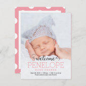 SCHÖNE Ankündigung der modernen Geburt (Vorne/Hinten)