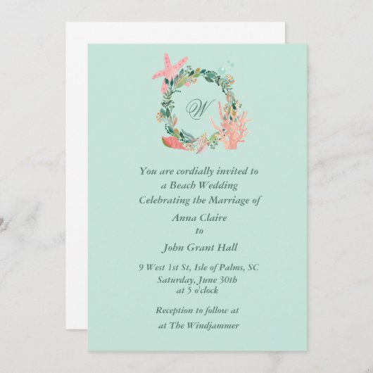 Schöne Ankündigung von Hochzeiten am Strand | Cust (Vorne/Hinten)