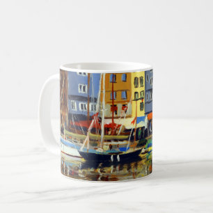 Schöne Ansicht von Segelbooten im Hafen von Honflu Kaffeetasse