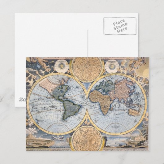 Schöne antike Atlas Karte (Vorne/Hinten)