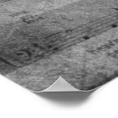 Schöne antike blaue Rose Spritzer Musik Poster (Ecke)