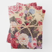 Schöne antike Blumen Beige Geschenkpapier Set (Beispiel)