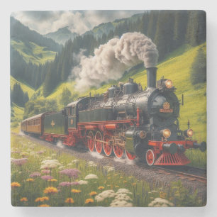 Schöne antike Dampflokomotive Motor Steinuntersetzer