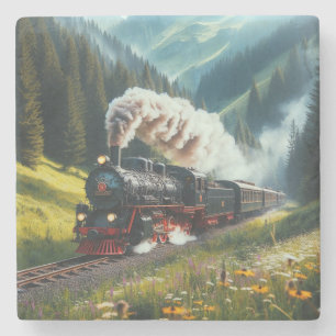 Schöne antike Dampflokomotive Motor Steinuntersetzer