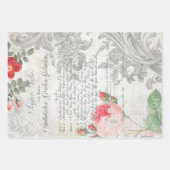 Schöne antike Flora Ephemera Decoupage Geschenkpapier Set (Vorderseite 2)