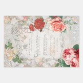 Schöne antike Flora Ephemera Decoupage Geschenkpapier Set (Vorderseite)