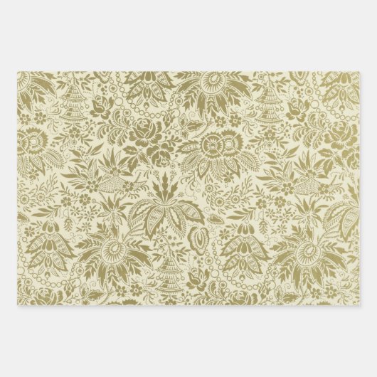 Schöne antike Flora Geschenkpapier Set (Vorderseite)