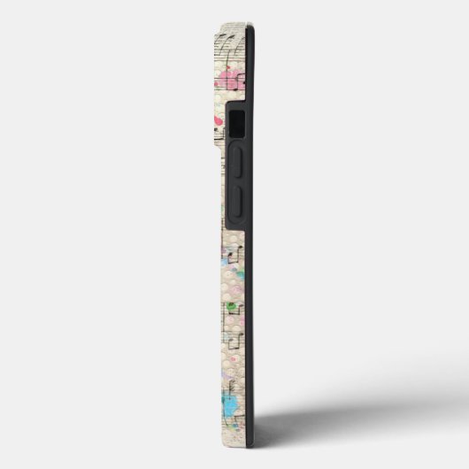 Schöne antike Mohnblumen-Blume Musiknoten Case-Mate iPhone Hülle (Rückseite / Links)