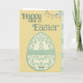 Schöne antike Osterkarte Feiertagskarte (Rückseite)