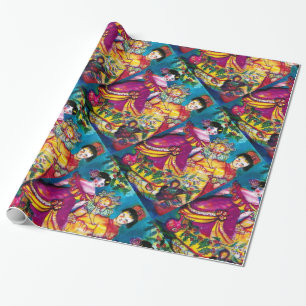 SCHÖNE ANTIKE PUPPEN UND WEIHNACHTSverzierungen Geschenkpapier