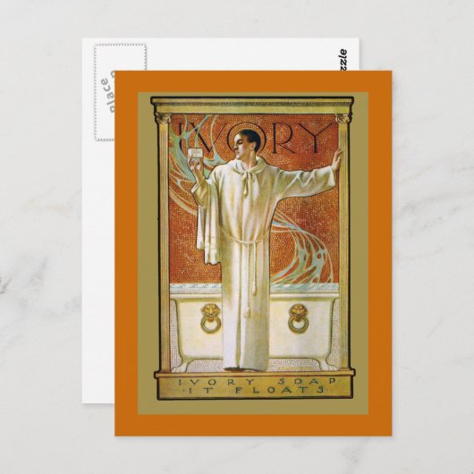 Schöne antike Vintage Elfenbeinnotizen Postkarte (Vorne/Hinten)