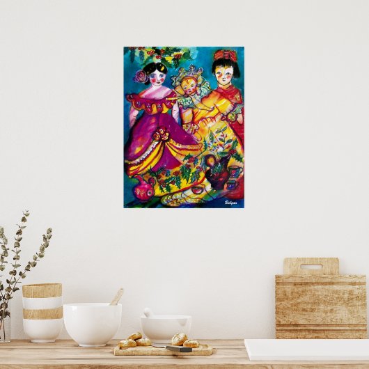 SCHÖNE ANTIQUE DOLLS POSTER (Küche)