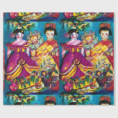 SCHÖNE ANTIQUE DOLLS UND CHRISTMAS ORNAMENS GESCHENKPAPIER (Flach)