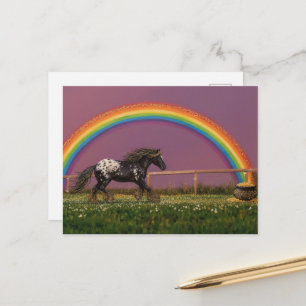 Schöne Appaloosa am Regenbogen Postkarte