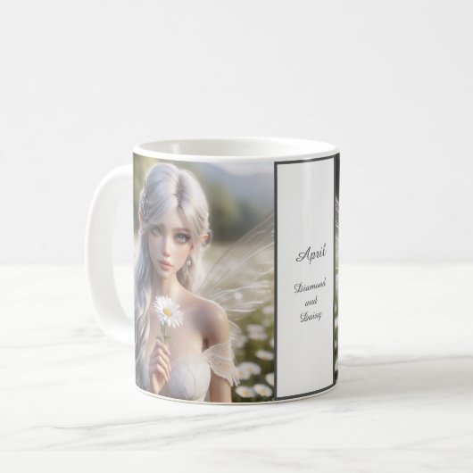 Schöne April Fairy in Daisies Kaffeetasse (Vorderseite Links)