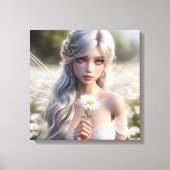 Schöne April Fairy in Daisies Leinwanddruck (Vorderseite)