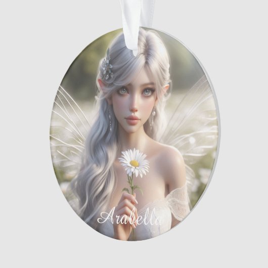 Schöne April Fairy in Daisies Ornament (Vorderseite)