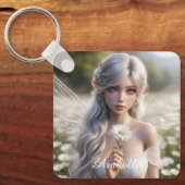 Schöne April Fairy in Daisies Schlüsselanhänger (Vorderseite)