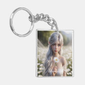 Schöne April Fairy in Daisies Schlüsselanhänger (Vorderseite links)