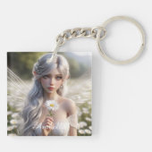 Schöne April Fairy in Daisies Schlüsselanhänger (Rückseite)