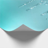Schöne Aqua Blue Minze & Türkis Glitzer Tropfen Geschenkpapier (Ecke)
