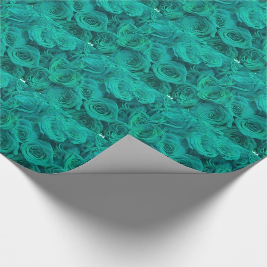 Schöne aquamarine grüne Rose, aquamarine Blume Geschenkpapier (Ecke)