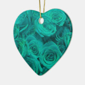 Schöne aquamarine grüne Rose aquamarine Blume Keramikornament (Links)
