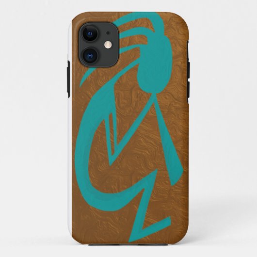 Schöne Aquamarine Kokopelli-Malerei Case-Mate iPhone Hülle (Rückseite)