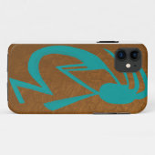 Schöne Aquamarine Kokopelli-Malerei Case-Mate iPhone Hülle (Rückseite (Horizontal))