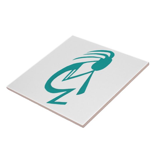 Schöne Aquamarine Kokopelli-Malerei Fliese (Seite)