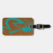 Schöne Aquamarine Kokopelli-Malerei Gepäckanhänger (Vorderseite horizontal)
