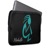 Schöne Aquamarine Kokopelli-Malerei Laptopschutzhülle (Vorne Rechts)