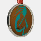 Schöne Aquamarine Kokopelli-Malerei Ornament Aus Metall (Rechts)