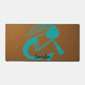 Schöne Aquamarine Kokopelli Schreibtischunterlage (Vorderseite)