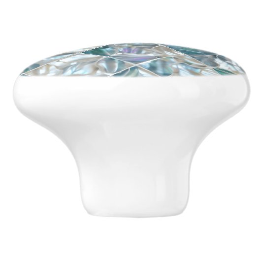 Schöne aquamarine Perle inspiriert Keramikknauf (Seitenansicht)