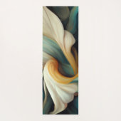 Schöne Aquamarine und cremefarbene Abstrakte Wirbe Yogamatte (Rückseite)