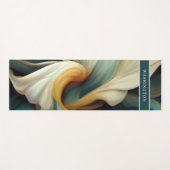 Schöne Aquamarine und cremefarbene Abstrakte Wirbe Yogamatte (Vorderseite (Horizontal))