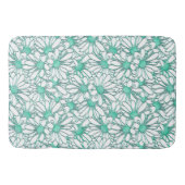 Schöne Aquamarine und weiße Flora Badematte (Vorderseite)