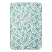 Schöne Aquamarine und weiße Flora Badematte (Vorderseite Vertikal)