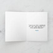 Schöne Aquamarine und weiße Pixel Controller Gebur Karte (Innenseite)