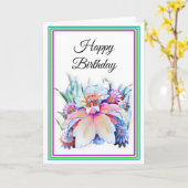 Schöne Aquarell-Blume Geburtstagskarte Karte (Gelbe Blume)