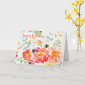 Schöne Aquarell-Blume Geburtstagskarte Karte (Gelbe Blume)